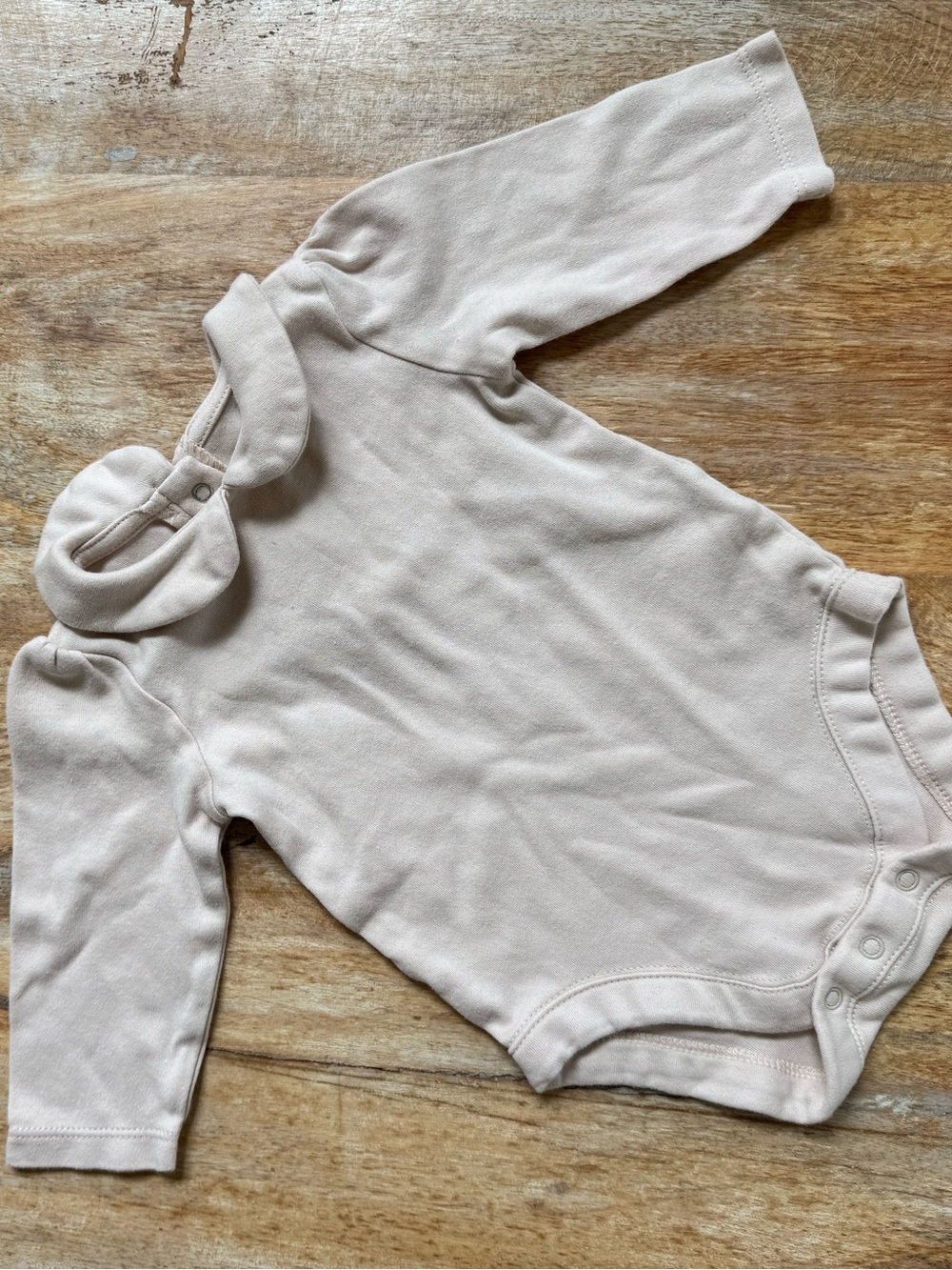 Neutral Blush Cream Peter Pan Collar Baby One-Piece Bodysuit